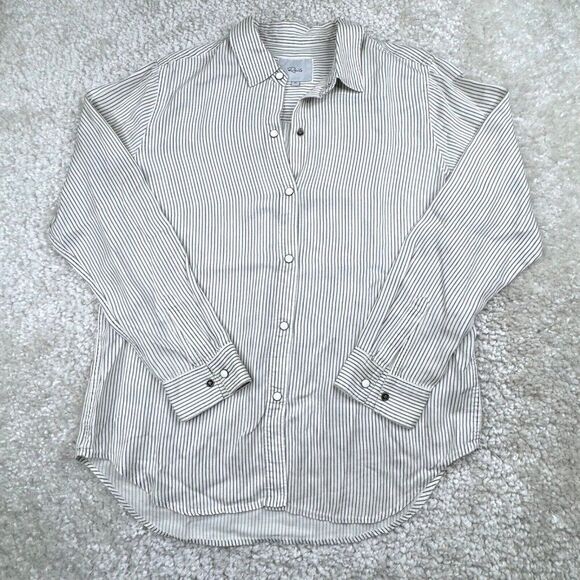 Rails Eliza Pinstripe Snap Button Front Shirt FLAW - Picture 2 of 9